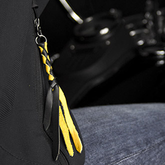Black Leather Braid & Bead Key Chain #AKC9038K - Jamin Leather®